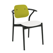 Iquo Chair Armchair with Upholstered Seat & Plastic Back Side/Dining Knoll 