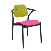 Iquo Chair Armchair with Upholstered Seat & Plastic Back Side/Dining Knoll 