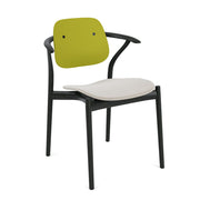 Iquo Chair Armchair with Upholstered Seat & Plastic Back Side/Dining Knoll 