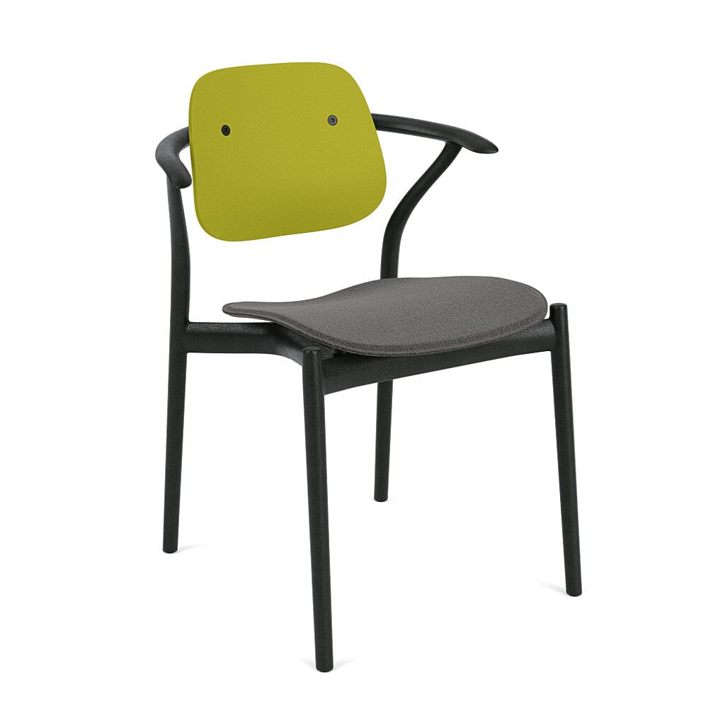 Iquo Chair Armchair with Upholstered Seat &amp; Plastic Back Side/Dining Knoll 