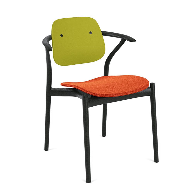 Iquo Chair Armchair with Upholstered Seat & Plastic Back Side/Dining Knoll 