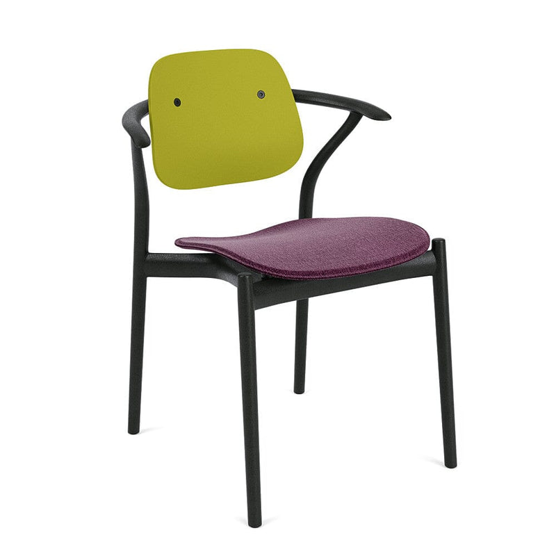 Iquo Chair Armchair with Upholstered Seat & Plastic Back Side/Dining Knoll 