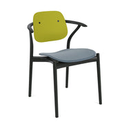 Iquo Chair Armchair with Upholstered Seat & Plastic Back Side/Dining Knoll 