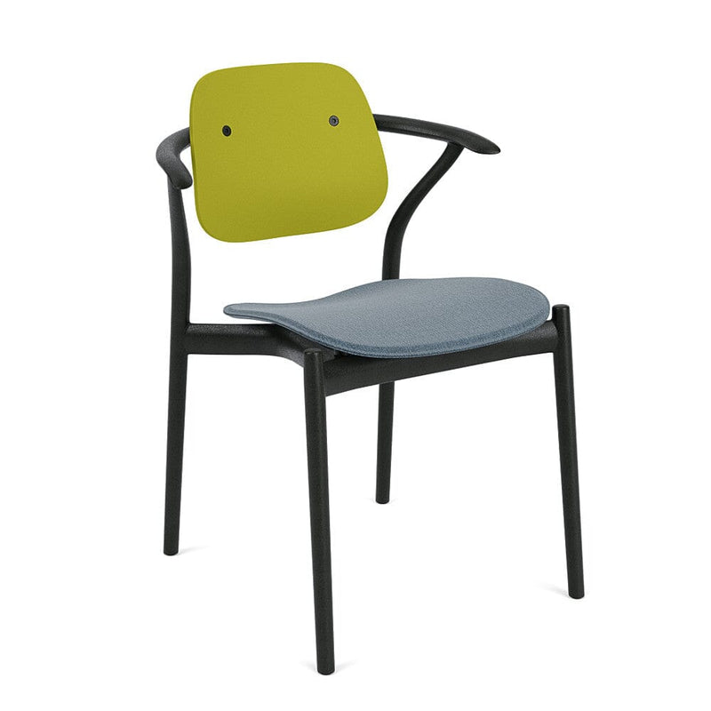 Iquo Chair Armchair with Upholstered Seat & Plastic Back Side/Dining Knoll 