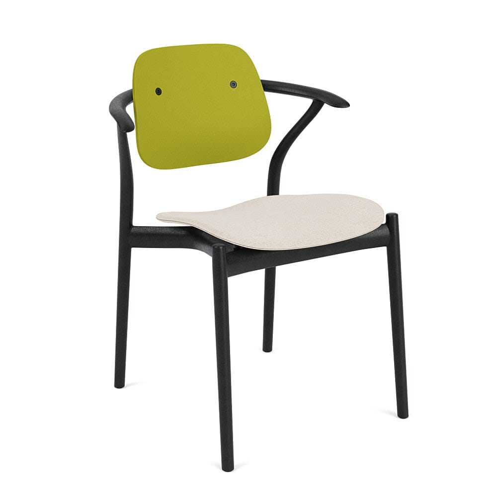Iquo Chair Armchair with Upholstered Seat & Plastic Back Side/Dining Knoll 