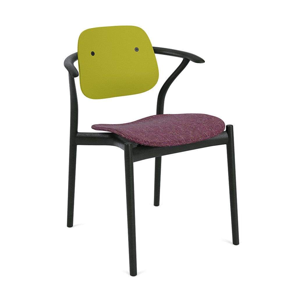 Iquo Chair Armchair with Upholstered Seat & Plastic Back Side/Dining Knoll 