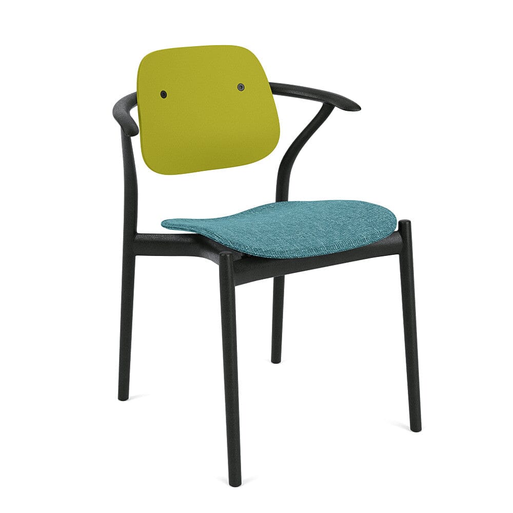 Iquo Chair Armchair with Upholstered Seat &amp; Plastic Back Side/Dining Knoll 