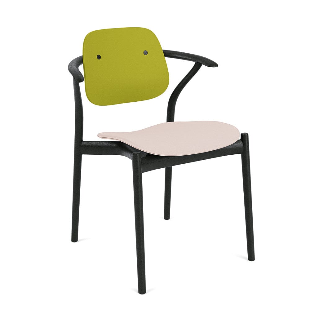Iquo Chair Armchair with Upholstered Seat & Plastic Back Side/Dining Knoll 