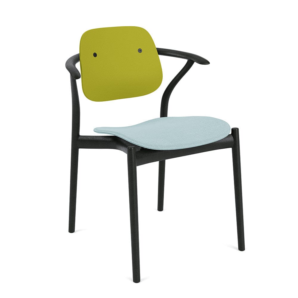 Iquo Chair Armchair with Upholstered Seat &amp; Plastic Back Side/Dining Knoll 