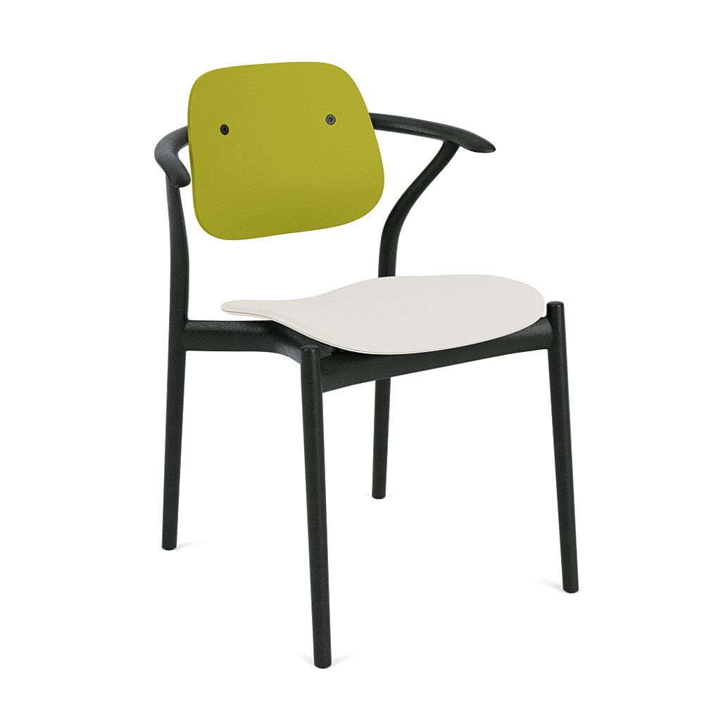 Iquo Chair Armchair with Upholstered Seat & Plastic Back Side/Dining Knoll 
