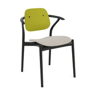 Iquo Chair Armchair with Upholstered Seat & Plastic Back Side/Dining Knoll 