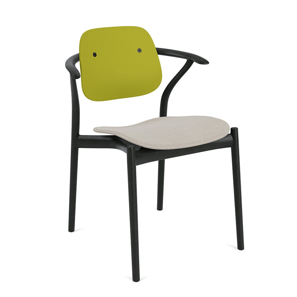 Iquo Chair Armchair with Upholstered Seat &amp; Plastic Back Side/Dining Knoll 