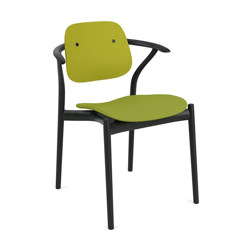 Iquo Chair Armchair with Upholstered Seat & Plastic Back Side/Dining Knoll 