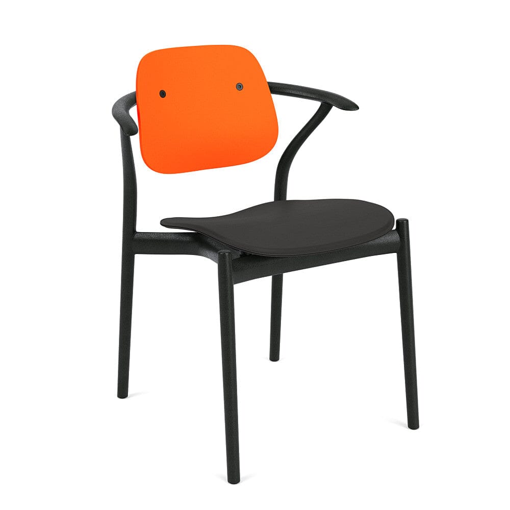 Iquo Chair Armchair with Upholstered Seat & Plastic Back Side/Dining Knoll 