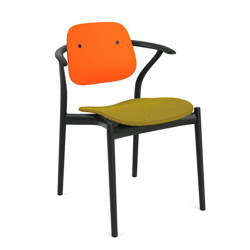 Iquo Chair Armchair with Upholstered Seat & Plastic Back Side/Dining Knoll 