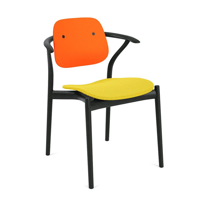 Iquo Chair Armchair with Upholstered Seat & Plastic Back Side/Dining Knoll 