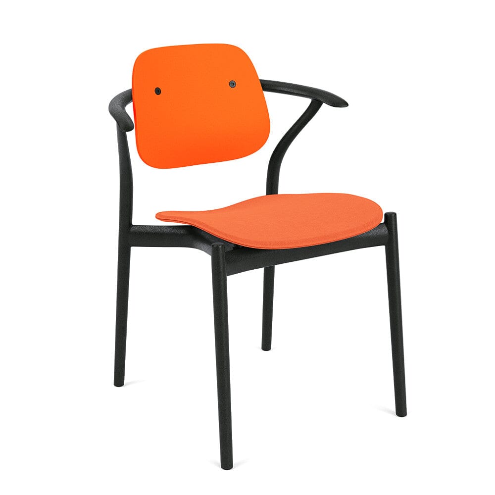 Iquo Chair Armchair with Upholstered Seat &amp; Plastic Back Side/Dining Knoll 