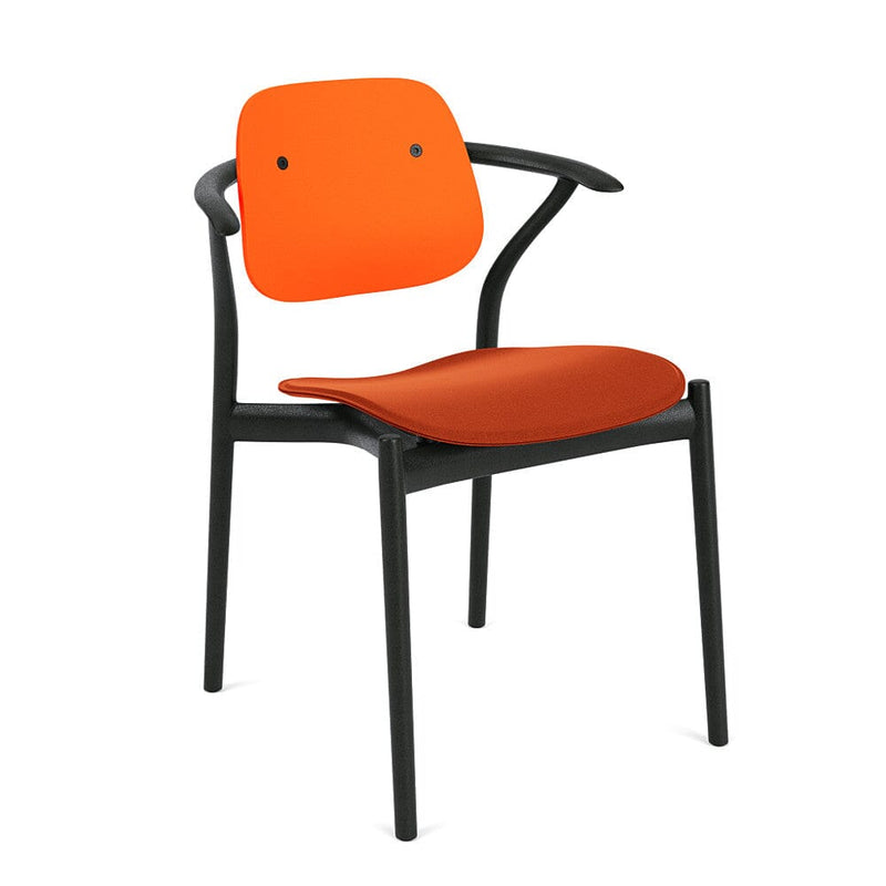 Iquo Chair Armchair with Upholstered Seat & Plastic Back Side/Dining Knoll 
