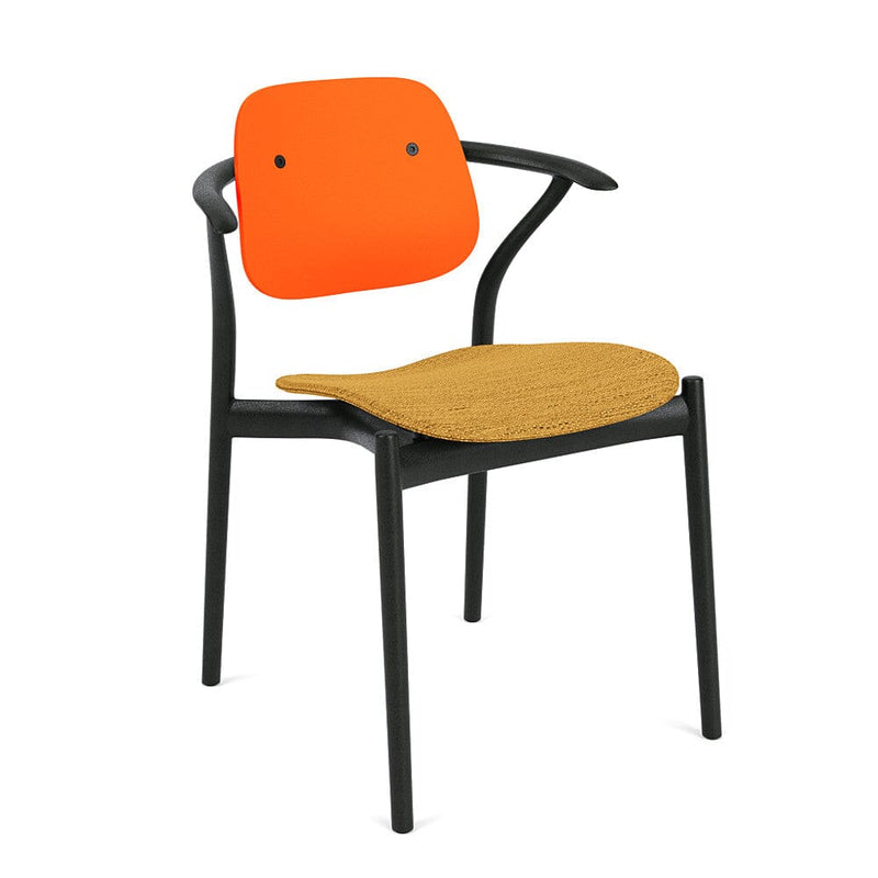 Iquo Chair Armchair with Upholstered Seat & Plastic Back Side/Dining Knoll 