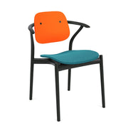 Iquo Chair Armchair with Upholstered Seat & Plastic Back Side/Dining Knoll 