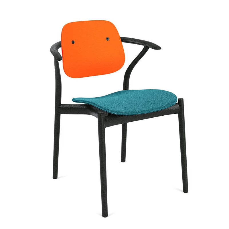 Iquo Chair Armchair with Upholstered Seat & Plastic Back Side/Dining Knoll 