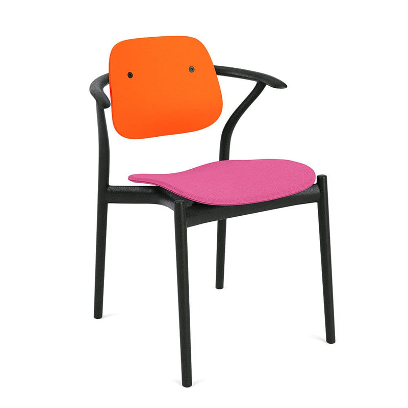 Iquo Chair Armchair with Upholstered Seat & Plastic Back Side/Dining Knoll 