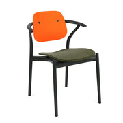 Iquo Chair Armchair with Upholstered Seat & Plastic Back Side/Dining Knoll 