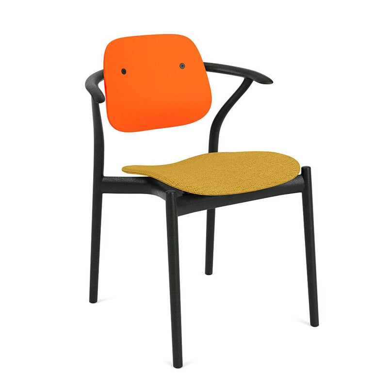 Iquo Chair Armchair with Upholstered Seat & Plastic Back Side/Dining Knoll 