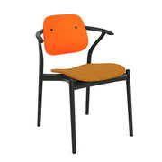 Iquo Chair Armchair with Upholstered Seat & Plastic Back Side/Dining Knoll 