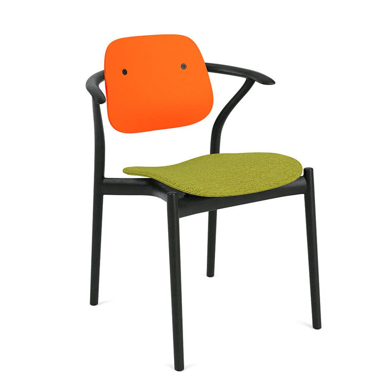 Iquo Chair Armchair with Upholstered Seat & Plastic Back Side/Dining Knoll 