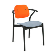Iquo Chair Armchair with Upholstered Seat & Plastic Back Side/Dining Knoll 