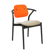 Iquo Chair Armchair with Upholstered Seat & Plastic Back Side/Dining Knoll 