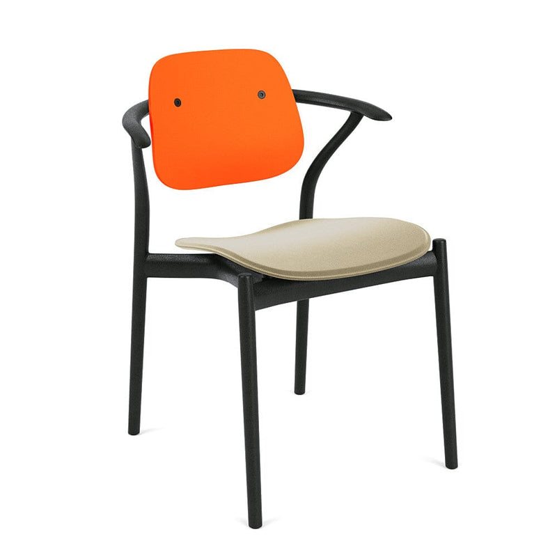 Iquo Chair Armchair with Upholstered Seat & Plastic Back Side/Dining Knoll 