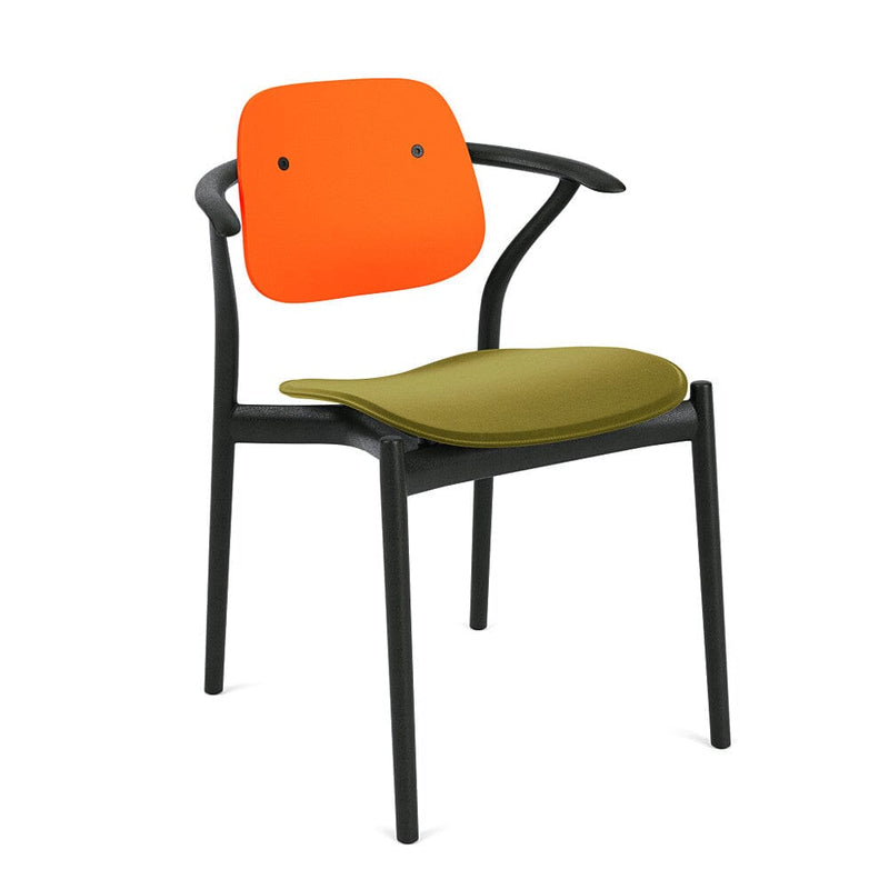 Iquo Chair Armchair with Upholstered Seat & Plastic Back Side/Dining Knoll 