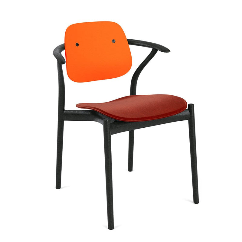 Iquo Chair Armchair with Upholstered Seat & Plastic Back Side/Dining Knoll 