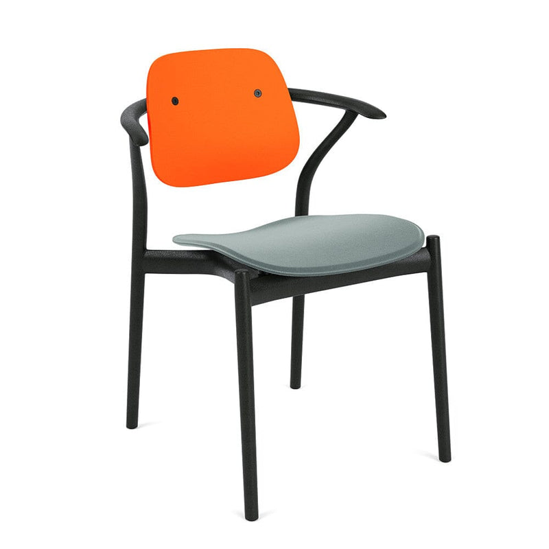 Iquo Chair Armchair with Upholstered Seat & Plastic Back Side/Dining Knoll 