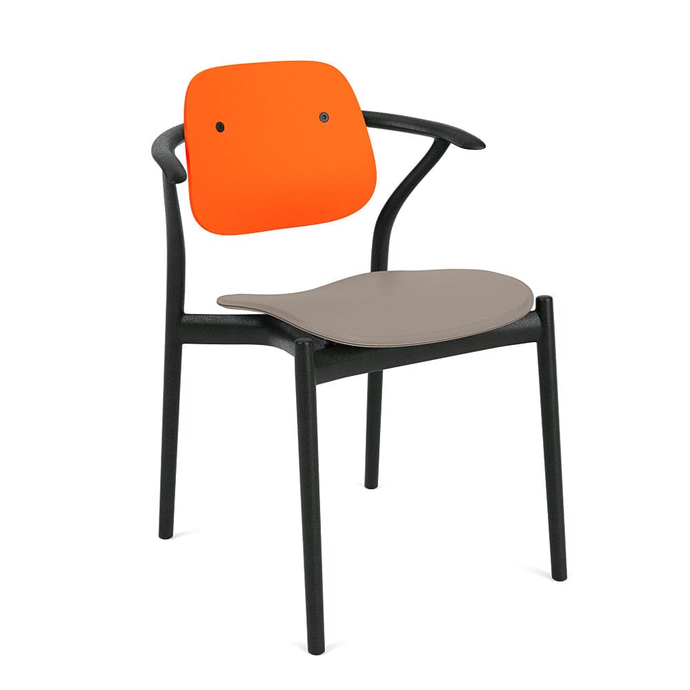 Iquo Chair Armchair with Upholstered Seat & Plastic Back Side/Dining Knoll 