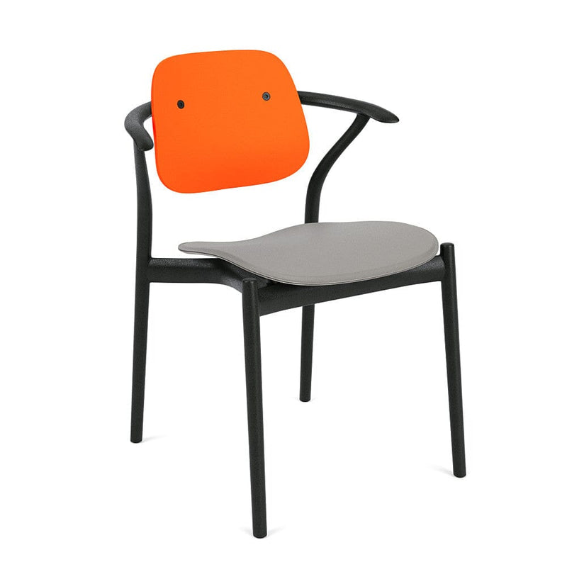 Iquo Chair Armchair with Upholstered Seat & Plastic Back Side/Dining Knoll 