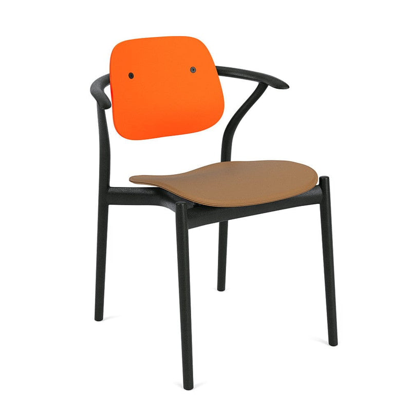 Iquo Chair Armchair with Upholstered Seat & Plastic Back Side/Dining Knoll 