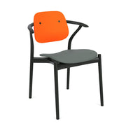 Iquo Chair Armchair with Upholstered Seat & Plastic Back Side/Dining Knoll 