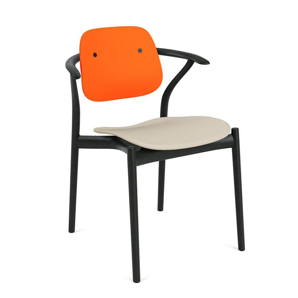 Iquo Chair Armchair with Upholstered Seat &amp; Plastic Back Side/Dining Knoll 