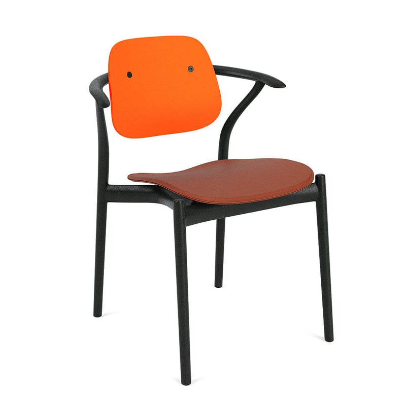 Iquo Chair Armchair with Upholstered Seat & Plastic Back Side/Dining Knoll 