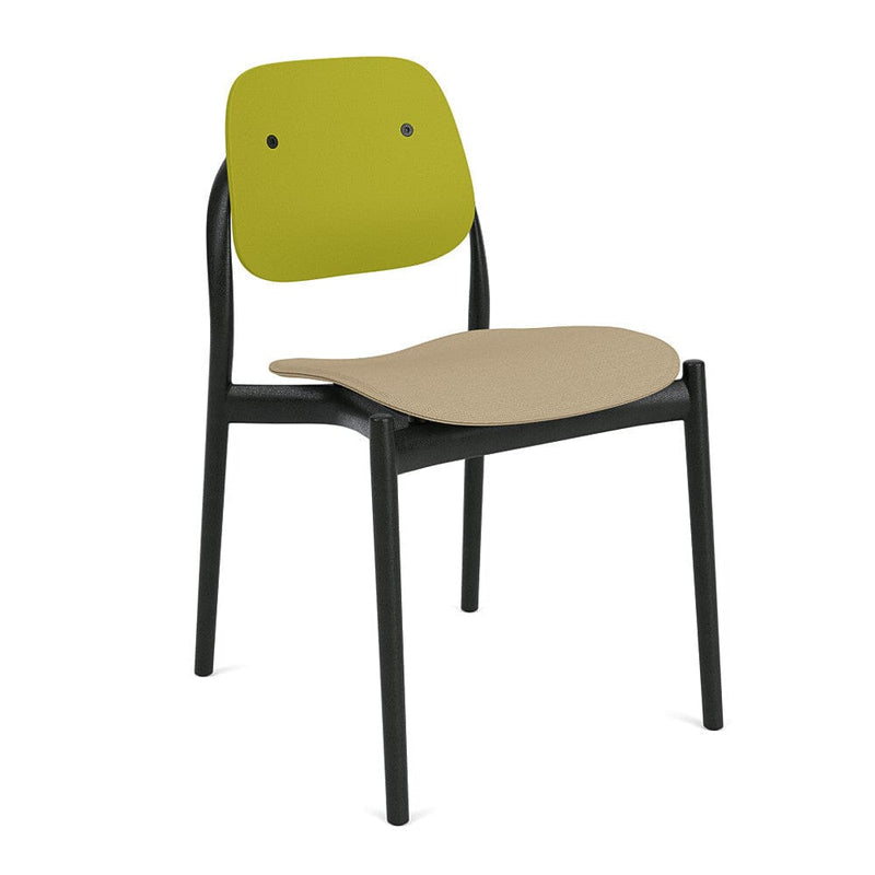 Iquo Chair Armless with Upholstered Seat & Plastic Back Side/Dining Knoll 