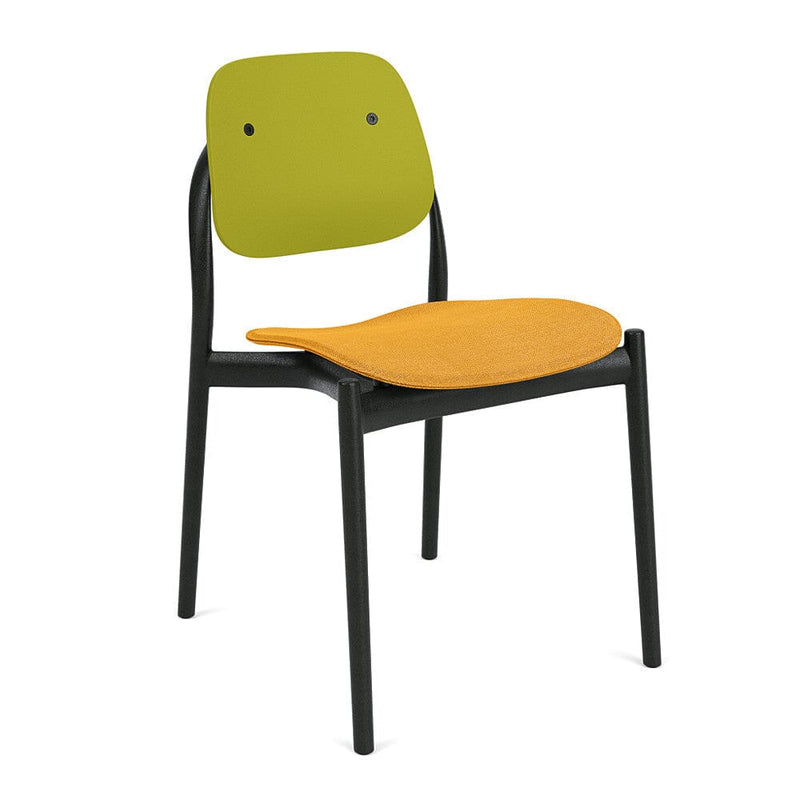 Iquo Chair Armless with Upholstered Seat & Plastic Back Side/Dining Knoll 