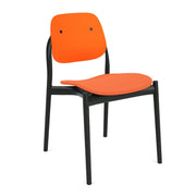 Iquo Chair Armless with Upholstered Seat & Plastic Back Side/Dining Knoll 