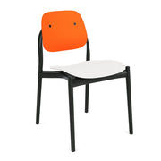 Iquo Chair Armless with Upholstered Seat & Plastic Back Side/Dining Knoll 