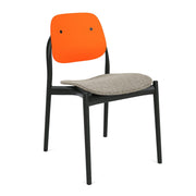 Iquo Chair Armless with Upholstered Seat & Plastic Back Side/Dining Knoll 