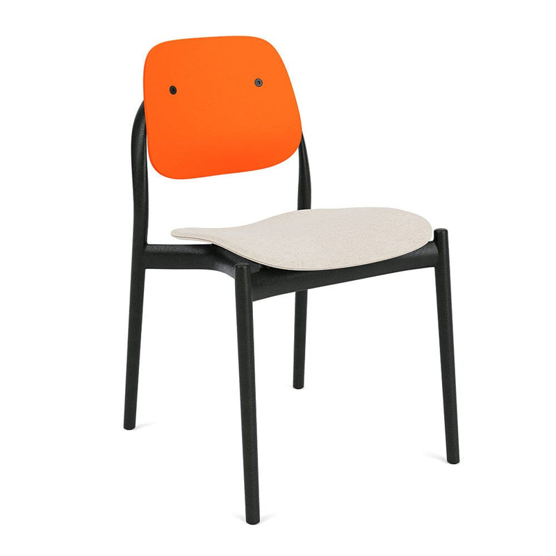Iquo Chair Armless with Upholstered Seat & Plastic Back Side/Dining Knoll 