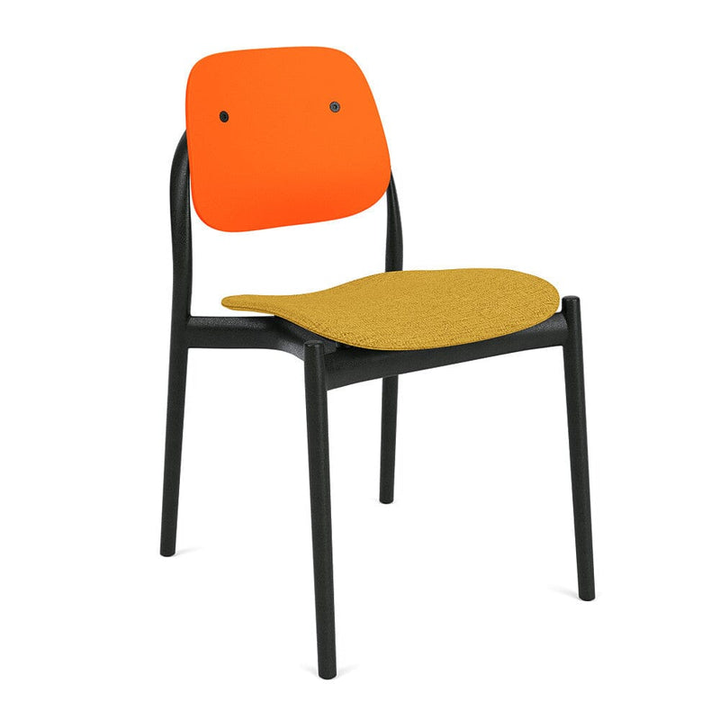Iquo Chair Armless with Upholstered Seat & Plastic Back Side/Dining Knoll 