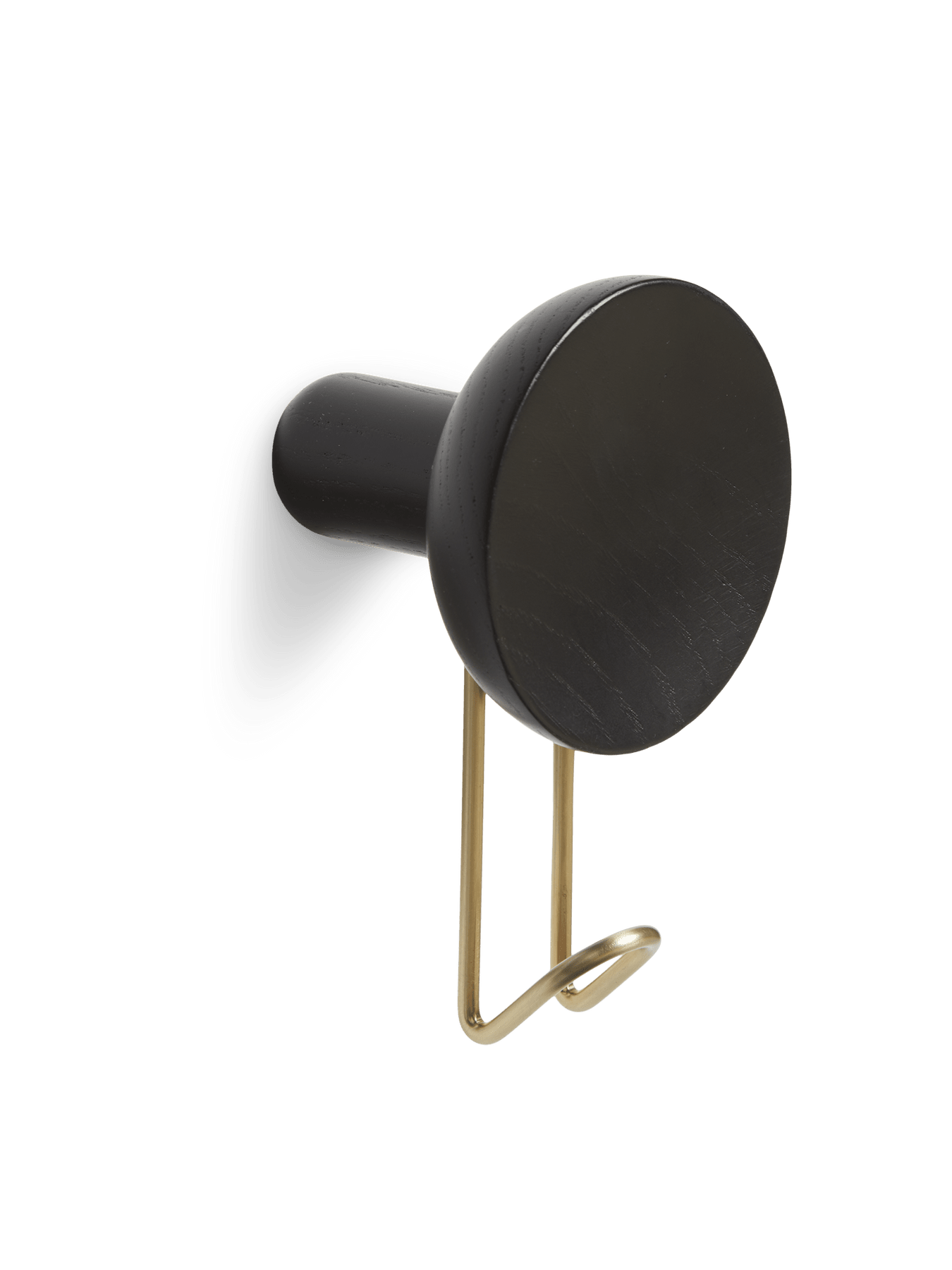 Around Wall Hanger - Set of 2 Accessories Woud Large Black/Satin Brass Metal 